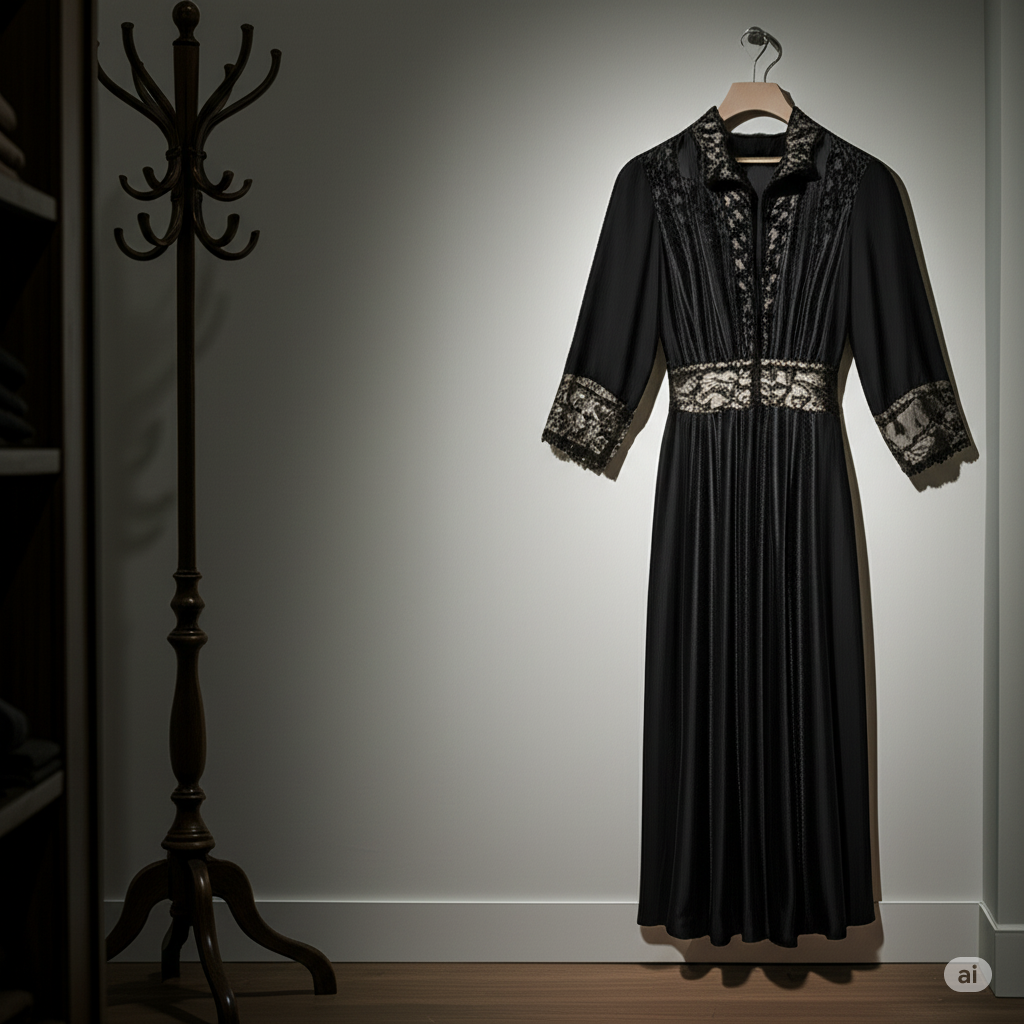 Model with elevated vintage clothing